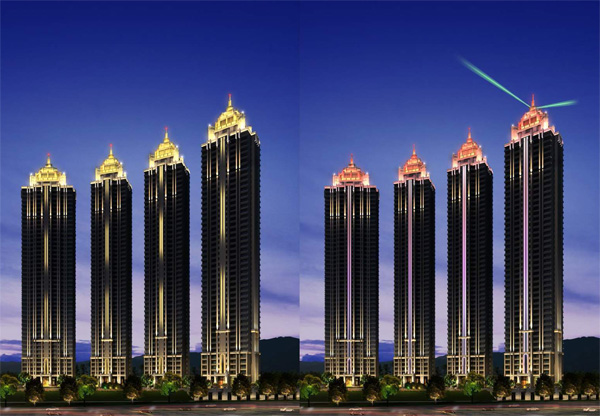 凱旋1號(hào)廣場(chǎng)夜景照明工程